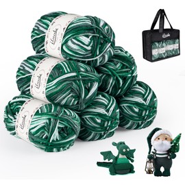 ilauke Acrylic Yarn for Knitting, 6 Pieces Hand Knitting Yarn Colour Gradient Set, 6 x 50 g Wool for Knitting and Crocheting, Crochet Yarn for Crochet and Crafts for Beginners and Children with 1