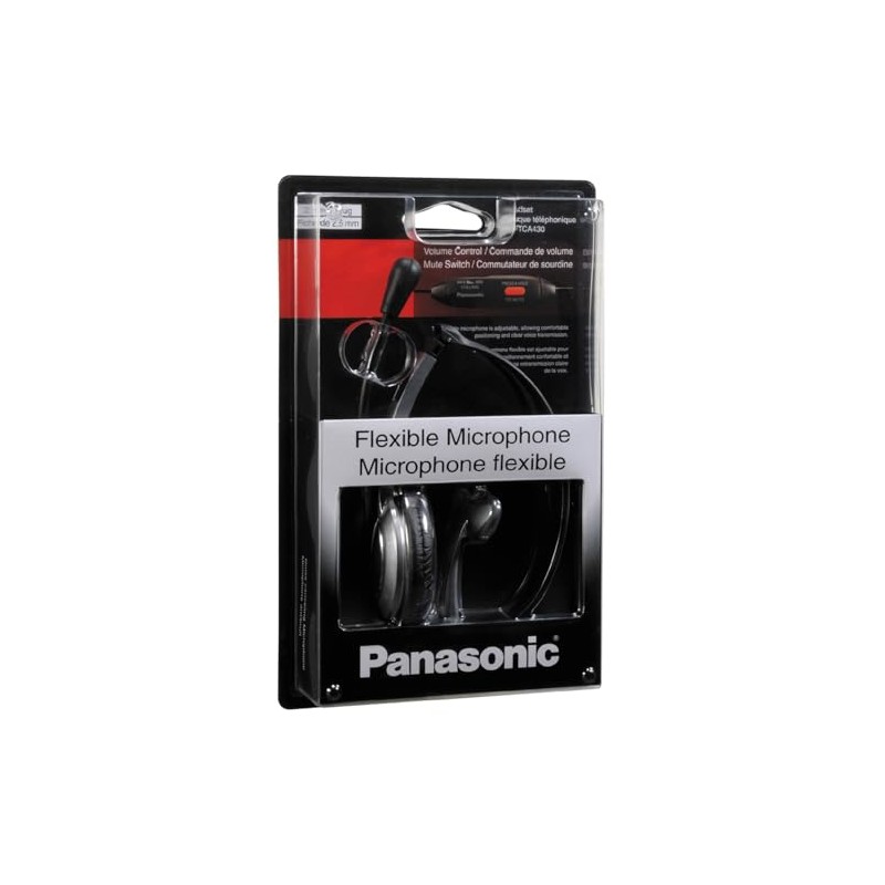 Panasonic KX-TCA430 Comfort-Fit, Foldable Headset with Flexible Noise-Cancelling Microphone and