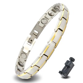 HAQI Powerful Magnetic Bracelet for Men and Women,3500 Gauss Strong Magnets Bracelet with Gift Box & Removal Tool (Women)