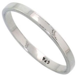 925 Solid Sterling Silver 2mm Flat Rings In Sizes G-Z (M)