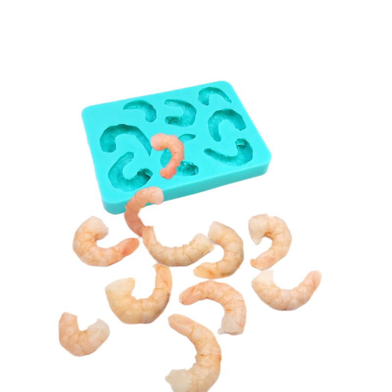 Shrimp mold 8 cavities Seafood animals silicone mold wax melts