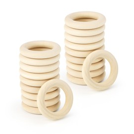 Unfinished Wooden Rings for Craft, Natural Wood Rings Without Paint for Pendant Connectors, Jewelry, DIY Making, Crafts & Home Decor (45mm, 20 Pack)