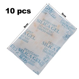 10 Packs Silica Gel Bags, Silica Gel, Cabinet Dehumidifier, Dry Bag, Desiccant Bag, for Dehumidifying Furniture, Clothes, Shoes (10 x 10 g)