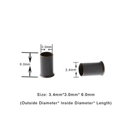 500 Pcs Flare Euro Lock Copper Tubes Micro Rings Links Beads for I-Tip Human Hair Extensions 3.4x3.0X6.0mm (Dark brown)