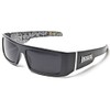 LOCS Black Harcore 58 Bandana Silver Inside Sunglasses + Free