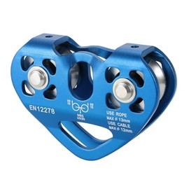 Tread star Pulley Pulley Heavy Duty Aluminium Alloy Cable Pulley for 12 mm Climbing Single Rope Pulley Block for 12 mm Rope Climbing (1, Blue-A)