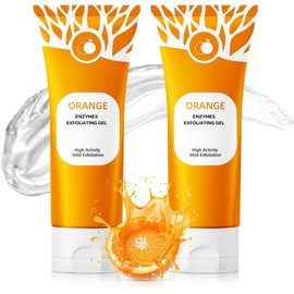 Natural Orange Exfoliating Gel - Exfoliante Facial con Ácido Salicílico | Limpiador Facial Piel Grasa | Gel Exfoliante | Jabón Facial Exfoliador (orange, 2pcs)