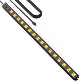 HHSOET 16 Outlet Long Power Strip, 10FT Heavy Duty Power Strip with 4800J Surge Protection, 20a Mountable Wide-Spaced Outlets for Home, Office, Garage & Workshop - ETL Certified