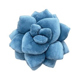 Green Philosophy Co. Succulent® Pillow 16" – Soft 3D Decorative Flower Throw Pillow, Unique Smokey Blue Plush Flower Cushion, Perfect for Couch, Sofa, Bedroom Decor, Gift for Plant Lovers
