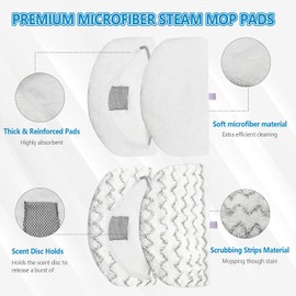 Paquete de 4 almohadillas de recambio para trapeador a vapor Powerfresh Bissell 1940 1440 1544 1806 2075 Series, modelo 5938 19402 19404 19408 19409 1940A 1940F 1940Q 1940T 1940W, microfibra lavable, reutilizable