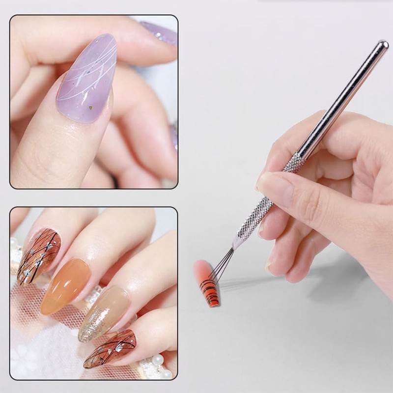 HIGHROCK Nail Art Multi-Function 7-Pin Pen, Buccellati Wire Drawing Tool,