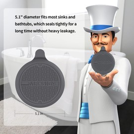 MR.SIGA Tapón de Silicona para Tina, tapón de Drenaje para Ducha, Fregadero, 13cm de diámetro, Gris, Paquete de 3