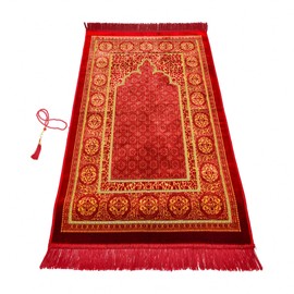 FIRASET Muslim Prayer Rug, Soft Plush Thin Islamic Prayer Mat, Janamaz, Sajada, Praying Carpet, Islamic Gift, Foldable Portable Turkish Prayer Mat for Men&Women, Lightweight Travel Prayer Rug, 26"x43"