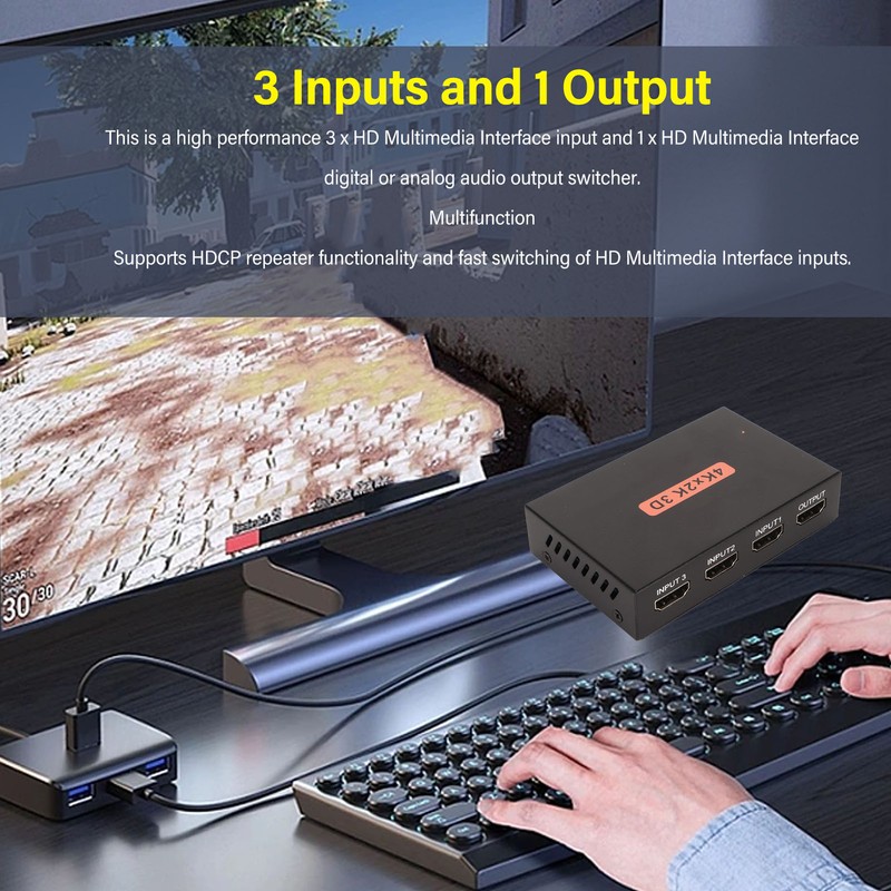 3 in 1 Out HD Multimedia Interface Switch 4K 30Hz