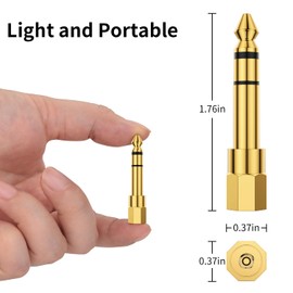 2PCS 1/4'' to (1/8'') 3.5mm Stereo Headphone Adapters for Audio Connector, 3.5mm Female to 6.35mm Male Jack Plug Stereo Adapter for Headphone Adapter