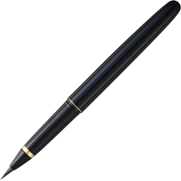 Kuretake Fountain Brush Pen, with 3 Black Ink Refill, AP-Certified, Made in Japan, Flexible Brush Tip for Lettering, Calligraphy, Illustration, Art, Writing, Sketching, Made in Japan (No.15, Black)