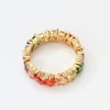 Michooyel Eternity Rainbow Ring Band Ring for Women 18K Gold