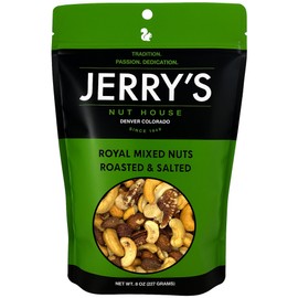 Royal Mixed Nuts - Almonds, Cashews, Pecans, Hazelnuts, Macadamias, Roasted & Salted - Jerry’s Nut House - Assorted Snack Mixes – Premium Nuts, Dried Fruit, and Gourmet Treats - 8oz
