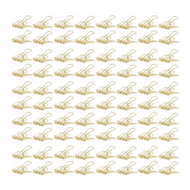 80Pcs Metal Binder Clips Metal Hollow Tail Clips Small Binder Clips for Office School Home Use, 19mm (Gold)
