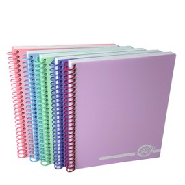 GenXon A5 Wirobound Notebook 80 Sheets / 90gsm 160 Pages Perforated with 8mm Lines Ruled Notebook Pastel Colour Jotta Matching Spiral Lined Notepad School Writing Pad (Light Blue)