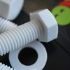 10x White Hex Head Screws Polypropylene (PP) Plastic Nuts and