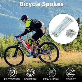 TUCKBOLD Bicycle Spokes Bike Wheel Spokes Silver Tone Nipple 1 Set 14G 127mm Length Carbon Steel Galvanized
