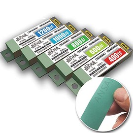 Hobby Model Tools - Papel de lija calcomanía resistente al agua, húmedo/seco, lavable, reutilizable, grano surtido, 400/600/800/1000/1200 (125 piezas)