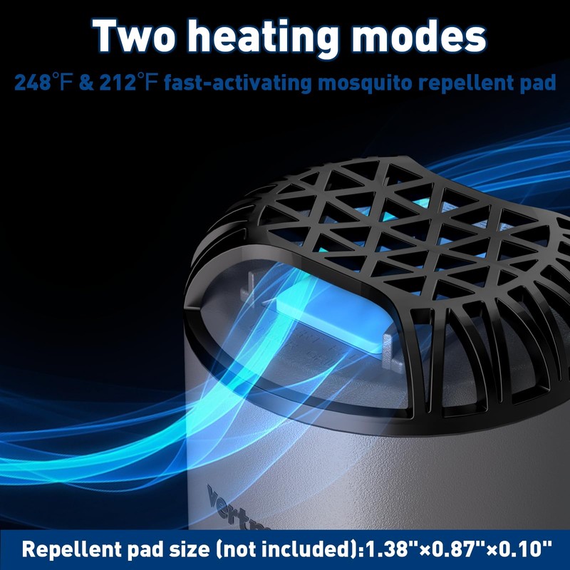 vertmuro Portable Rechargeable Mosquito Repeller (No Pads Included), Outdoor Replaceable