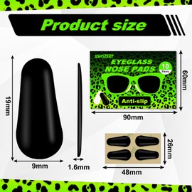 1.6mm Ultra-Thin Silicone Nose Pads for Glasses – Anti-Slip Adhesive Replacement Nose Pads, with Super Sticky Backing for Eyeglasses, Sunglasses & Blue Light Glasses (10 Pairs)