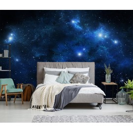 TUNDJ - Galaxy Cosmic Wallpaper for Ceiling Night Sky with Stars and Nebula Wall Mural Living Room Bedroom（Not Peel and Stick）
