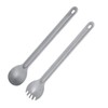 LSYJING Titanium Long Handle Spoon Fork Combination, Portable Camping Tableware