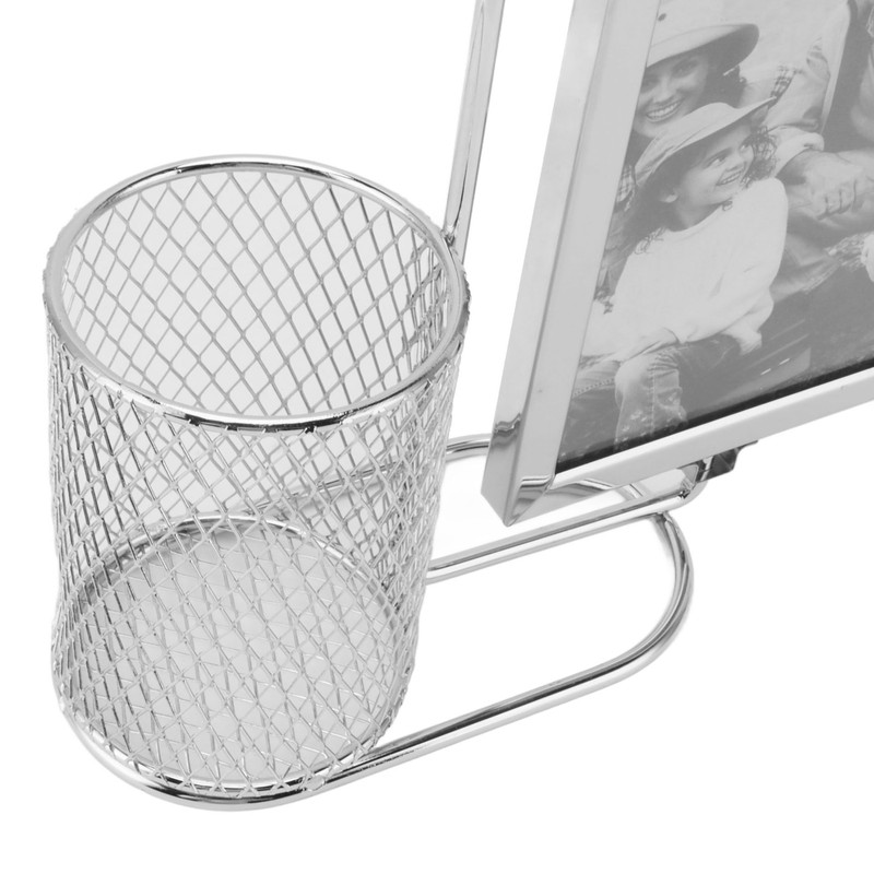 Pen Holder Picture Frame Stainless Steel Large Capacity Multi Purpose
