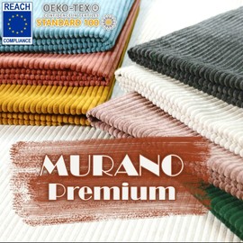 HEKO PANELS Murano Premium Corduroy Look Decorative Fabric Furniture Fabric Upholstery Cord Wide Cord - Honey