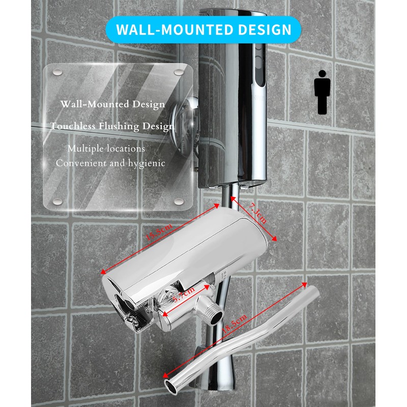 Gugxiom Automatic Sensor Urinal Valve, Bathroom Toilet Urinal Valve Set,