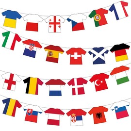 Football Team National Shirt Bunting For Euro 2024 Party Decorations - 24pcs / 5m Ribbon