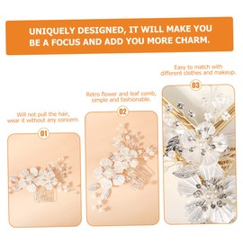 FOMIYES 5pcs Bride Hair Comb Rhinestone Zircon Flower Hair Comb for Wedding Headdress