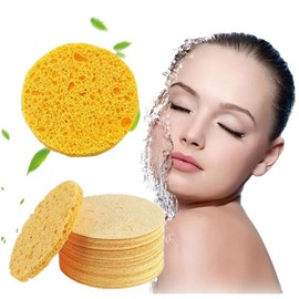 Byttlerom 50PCS Cleansing Pads for Face Compressed Sponges Turmeric Cleanser Pads for Skin Cleansing and Exfoliating,A