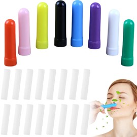 8 Stück Riechstifte für ätherische öle,Gute Hygroskopizität Naseninhalator Stift Riechstäbchen mit 16 Docht Nachfüllbarer Inhalator Stick (8 Farben)
