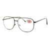 Clear Lens Glasses Bifocal Reading Lens Vintage Square SpringHinge Gunmetal+2.75