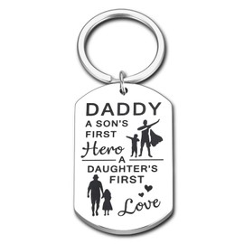 Gifts for Dad Fathers Day Keychain Gifts for Dad from Daughter Son Kids, Dad Birthday Christmas Gifts from Daughter, First Time Father Gifts, Dad Stepdad Husband Gifts from Wife Girlfriend Children