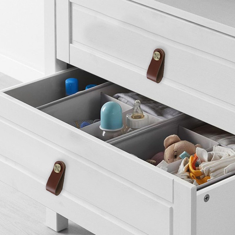 ChenYuehao 4Pcs Soft Leather Cabinet Handle Stable Door Knobs Handles