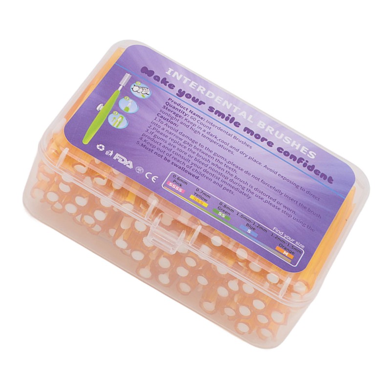 60Pcs Interdental Brush Practical Slim Braces Cleaner with PP Handle