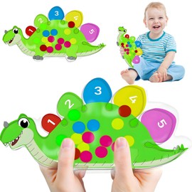 Colour Sorting Toys for Toddlers,Toddler Travel Toys,Dinosaur Sensory Toys for Early Education,Travel Toys for Toddlers on Plane,Color Recognition Counting Fine Motor Skills Training Toddler Toy
