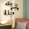 SRIWATANA Floating Shelves Wall Mounted, Solid Wood Wall Shelves, Black
