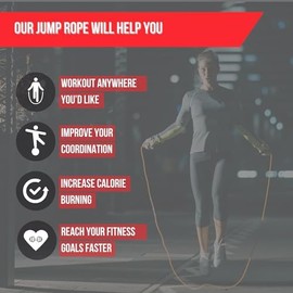 Lift Tech Fitness PRO - Cuerda de saltar ajustable para mujeres y hombres, cuerda de saltar ajustable para el hogar, gimnasio y aire última