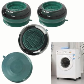 Syiyunran Washing Machine Anti-Shock Feet - Green, 1 Set (4 Pack), Size 7.6 x 4 cm, Universal Washing Machine Feet, Non-Slip Mats, Shock Absorber for Washing Machines, Dryers, Fridges, Furniture