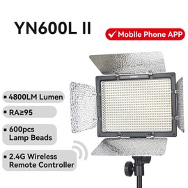 Yongnuo YN600L II LED Panel Video Light, with Adjustable Color Temperature 3200K-5600K, Compatible with DSLR Cameras and Camcorders