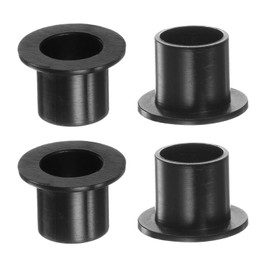 sourcing map 4pcs Flanged Sleeve Bearings 10.15mm Bore 12.2mm OD 12.15mm Length Nylon Bushings for Shaft, Black