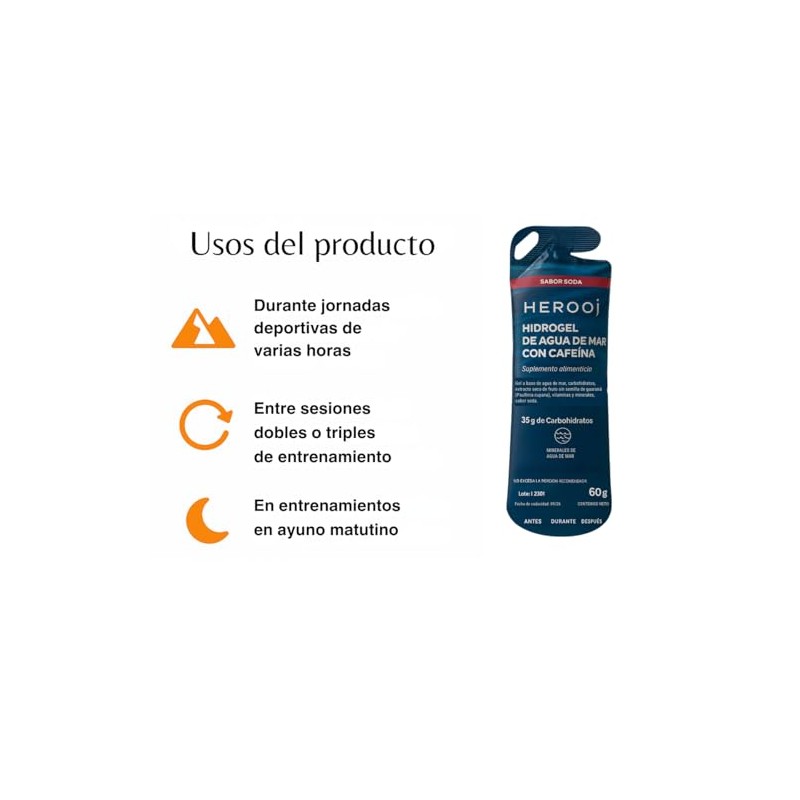 Hidrogel Agua Mar Mixto Sticks Sabores Cola Naranja Gel Energético