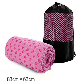 Morbuy Microfibre Hot Yoga Towel, Yoga Mat, 183 x 63 cm, Non-Slip Fitness Cloth, Soft, Breathable, Non-Slip Yoga Towel for Fitness Training (183 x 63 cm, Classic Rose)